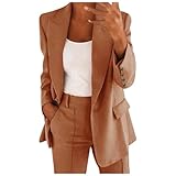 Richymfa Conjunto de mujer de verano de talla grande, elegante, pantalón de mujer abierto por delante de la oficina, completo de color liso, con pantalones y blazer de ceremonia, otoño e invierno