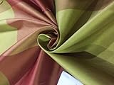 Silk Dupioni - Tela a cuadros de color verde y rojo ladrillo DUPC54 Silks