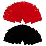 P Prettyia 100 pcs Bolsa Pequeña Bolsillo de Terciopelo para Regalo Accesorios Pequeños Color Negro Rojo
