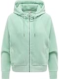 Ragwear Chaqueta de pana suave para mujer, sudadera con cremallera, chaqueta de entretiempo de pana suave en tacto de terciopelo, tallas XS-XXL, Mint26, XL