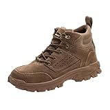 Generisch 2025 Zapatos de Trabajo para Hombre, No aplastantes, Zapatos de Terciopelo de Invierno Zapatos de Trabajo Ligero con Suela Suave Zapatos Ortopédicos Hombre Con, café, 46 EU