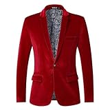 Rrongwn Smoking - Chaqueta de traje informal para hombre, de terciopelo, para el tiempo libre, corte ajustado, chaqueta de traje, corte regular, traje de hombre, moderno, tiempo libre, chaqueta de