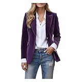 Blazer de terciopelo para mujer, corte ajustado, chaqueta de manga larga con botones, chaqueta de manga larga, chaqueta con cuello de solapa, informal, formal, ropa de invierno, para negocios, oficina