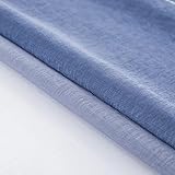 Cortinas de Tul Degradado de Dos Piezas de 400 cm para Sala de Estar, Dormitorio, Cortina de Gasa para Tratamiento de Ventanas, Cortinas de Organza, Azul Profundo, W130xL200cm 2pc, 2.Grommet Top