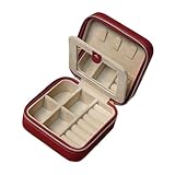 YROHGKPN Organizador de joyas de moda con diseños multicapa, resistente al agua, caja exterior de poliuretano para accesorios de mujer, organizador de joyas de viaje con forro suave