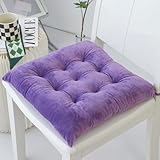 Juego de 4 cojines para sillas de exterior, gruesos y cómodos con lazos para jardín, color terracota de 40 x 40 x 7 cm, elegantes cojines violetas para uso en interiores y exteriores