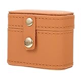 FELTECHELECTR Caja para Guardar Anillos de Pelusa Naranja Diseño Retro Estilo Delicado y Práctico Estuche para Joyería Portátil y Almacenamiento Seguro