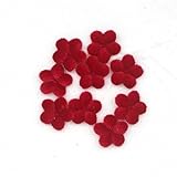 Tela para suministros de costura, 100 piezas de 17 mm, flores de tela de terciopelo para bebé niña, accesorios de clip para el pelo, parches de animales para decoración (rojo)