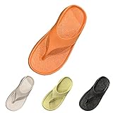 Chanclas de dedos de pies anchos para mujer, ortopédicas, sandalias de playa para mujer, ligeras, gruesas, antideslizantes, chanclas anchas, pantuflas cómodas, ligeras, naranja, 40 EU