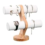 Soporte de exhibición de joyas, soporte de pulsera de 2 niveles con funda de terciopelo para el hogar, tienda, feria comercial y accesorios de fotografía