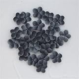 Tela para suministros de costura, 100 piezas de 17 mm, flores de tela de terciopelo para bebé niña, accesorios de clip para el pelo, parches de animales para decoración (gris)