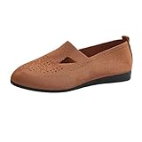 Zapatos mujer cómodos verano bonitas bailarinas mujer balerina zapatos medievales planos de verano niñas zapatos cómodos de terciopelo ancho H zapatos elegantes de gimnasia, marrón, 41 EU