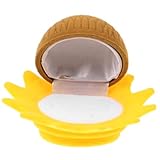 TOBBOMEY Caja de Joyería Girasol de Terciopelo Joyero de Escritorio Decorativo en Marrón y Amarillo Estuche para Guardar Pendientes y Anillos Accesorio Práctico para Almacenamiento
