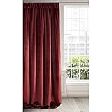 Eurofirany Ria Cortina Opaca Terciopelo con Cinta de Cortina - 1 Unidad, Panel, Suave, Clásico, Elegante, Salón, Dormitorio, Gruesa 290 g/m², 140x270 cm, Burdeos