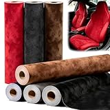 mawmuaw Tejido de Microfibra Autoadhesiva 40x250 cm Tela de Adhesivo Coche Suede Rojo Tejido Aterciopelado Elástico Tapizado Techo Coche Interiores para DIY Salpicadero Muebles Joyería Cajón