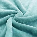 Tela de Terciopelo por Metros, Gruesa Felpa de Conejo de Imitación, Tela Verde Suave para Pijamas, Albornoces y Zapatillas(Light blue,1.8 m x 4 m)