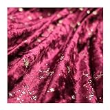 Tela de terciopelo elástica de 160 cm de ancho, suave, brillante, patrón de luna estrellada, tela de terciopelo de diamante, tela de tela de tela para costura, tapicería, ropa, disfraces, manualidades