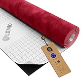LOMIQ Tela De Microfibra Autoadhesiva 500x150cm, Rojo oscuro, Efecto Ante, Lámina Flexible Para Interior De Coche Suave Y Resistente Fácil De Cortar, Material decorativo para muebles, DIY y automoción