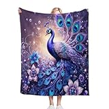 Dozrmey Manta Polar 220 x 240 cm Pavo Real Morado, Manta de Dimensiones Generosas en Franela Doble Cara, Lujo y Confort para el Dormitorio Principal，Refugio Exclusivo de Suavidad L248-