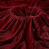 NBEADS 2 m Tejido de poliéster suave, 1,6 m Tejido de terciopelo al metro ligero y suave para ocio creativo Costura, Trajes Ropa y muebles, Rojo Oscuro