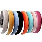 LONEEDY 8 diademas duras, esponja de terciopelo de 1,2 pulgadas, diademas gruesas, accesorios para el cabello DIY para mujeres