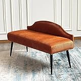 Lujosa cama tapizada de terciopelo con respaldo, asiento moderno de comedor de piel sintética, decoración de entrada, azul, 60 x 40 x 66 cm