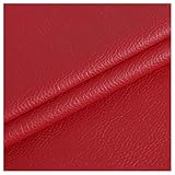 Polipiel Para Tapizar Tapicería Material De Artesanía Tela De Grano De Cuero De Imitación Cuero Sintético PU Piel Sintética Venta (Colour: Reddish brown)(Red,1.38x6m)
