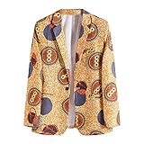 Blazer Hombre Rock Americana Unisex - Prendas de Vestir Informales otoño e Invierno para Hombre, Manga Larga, Solapa, étnica, Estampado, Traje, Abrigos, Blusa