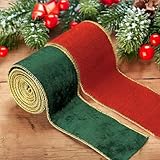 2 cintas de tela flocada, guirnalda de campana de arco hecha a mano de Navidad de 180 cm para proyectos de decoración de temporada de Navidad