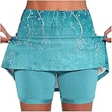 Falda de tenis con pantalones cortos y bolsillos, faldas de tenis de cintura alta para mujer, ligeras, atléticas, entrenamiento, golf, yoga, pantalones cortos para mujer, pantalones cortos deportivos