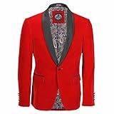 Traje de 3 piezas de terciopelo rojo vintage para hombre, chaqueta de esmoquin, Blazer-tux-red, 40