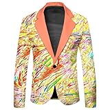 Blazer Hombre Rock Americana Unisex - Traje de graduación para Hombre, Color sólido, Moda, Lentejuelas, Corte Entallado, Manga Larga, Solapa Juvenil, Informal