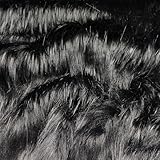 Panini Tessuti, Tejido suave de pelo largo negro – Se vende por medio metro – Ideal para ropa, abrigos, chaquetas, accesorios y decoración