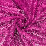 QUARKZMAN Tela De Lentejuelas Rosa Púrpura Por Yarda 1 Yarda De Largo 4.3 Pies De Ancho Tela De Terciopelo Con Lentejuelas Brillante Y Reluciente Vestidos Telón De Fondo De Mesa