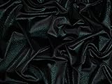 Minerva Core Range - Tela elástica de terciopelo metálico verde sobre negro para confección, 155 cm de ancho, por metro