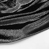 Tela de terciopelo brillante elástica de lujo para coser prendas de vestir, material de costura (2 negro)