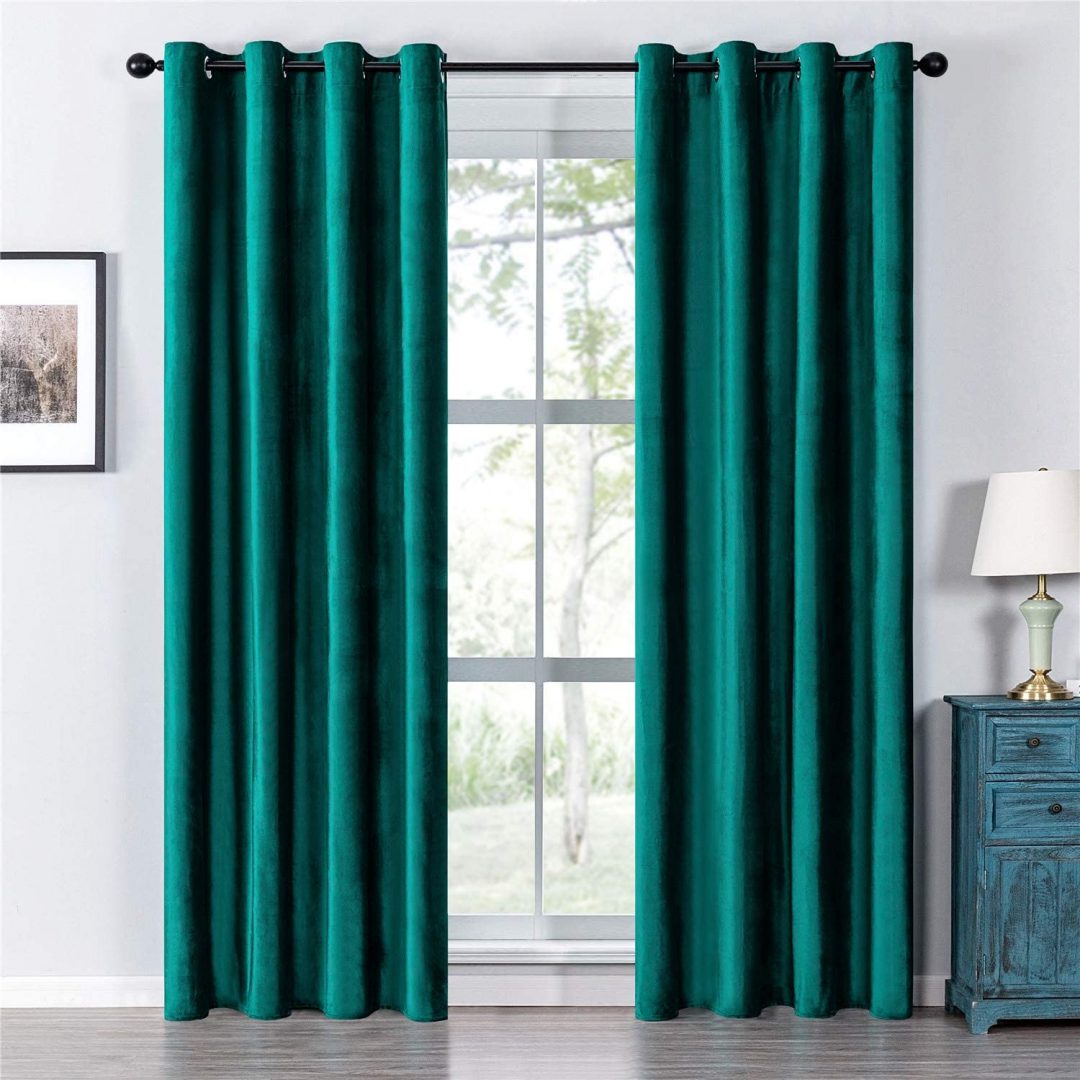 cortinas de terciopelo turquesa